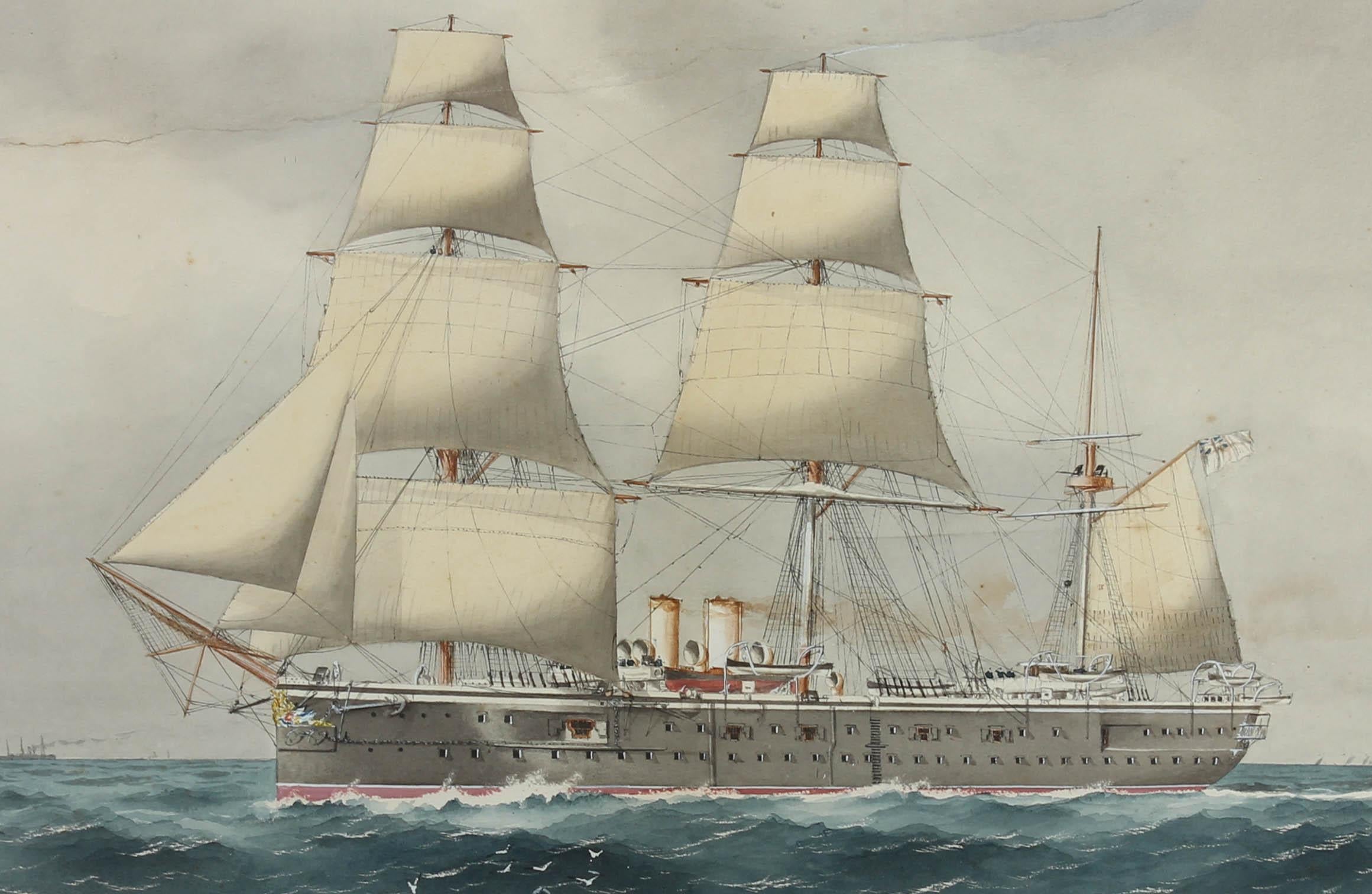 William MacKenzie Thomson - Early 20th Century Watercolour, HMS Northampton For Sale 1