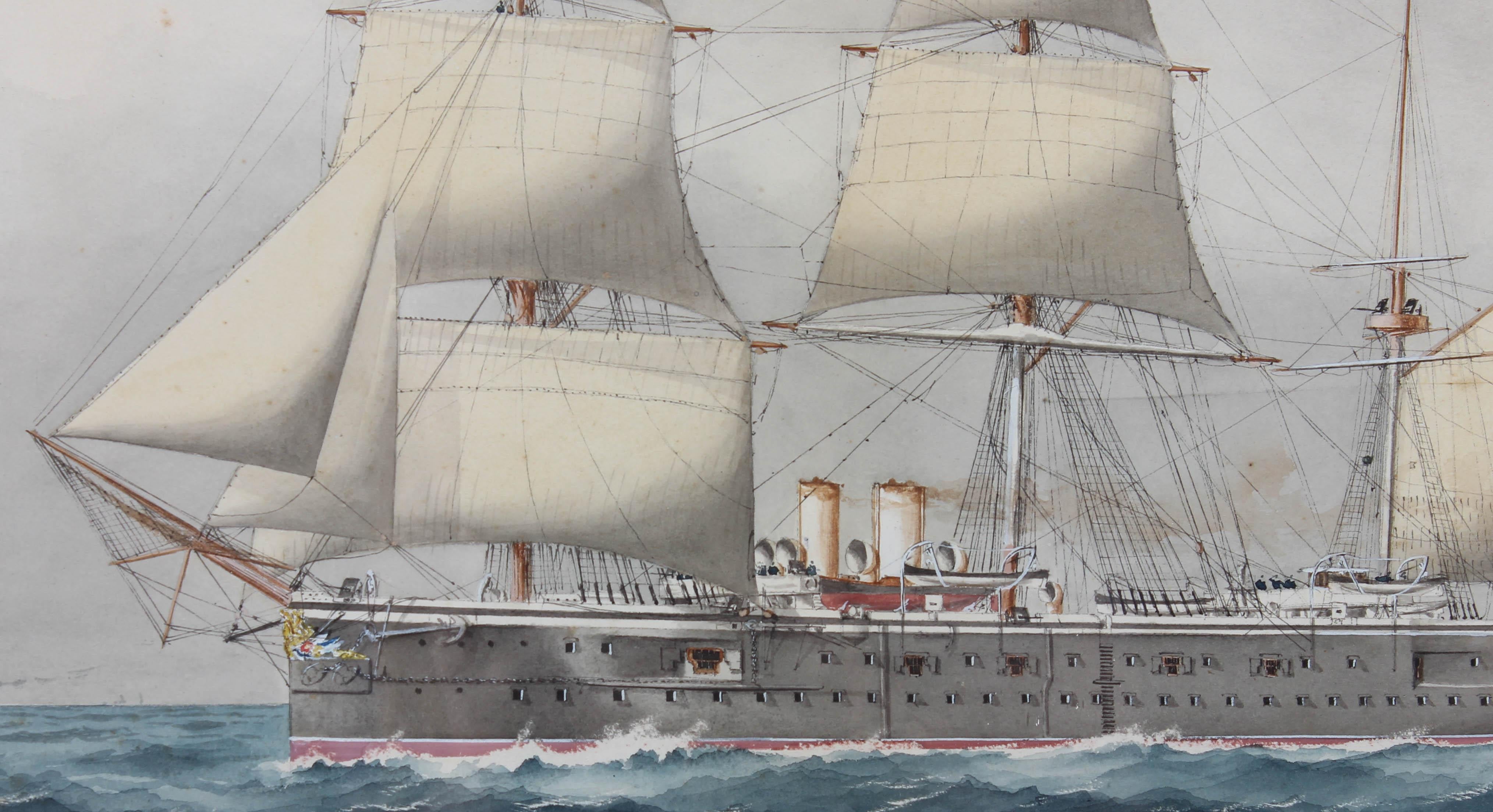 William MacKenzie Thomson - Early 20th Century Watercolour, HMS Northampton For Sale 4