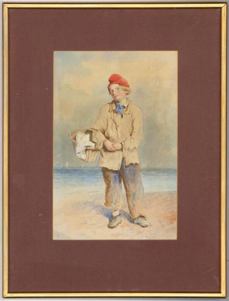 Aquarelle de 1862 - garçon de Brighton en vente 1