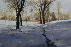 Schnee in Canada_06, Gemälde, Aquarell auf Aquarellpapier