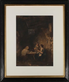 Circle of Jozef Israels - Late 19th Century Watercolour, Around the Table