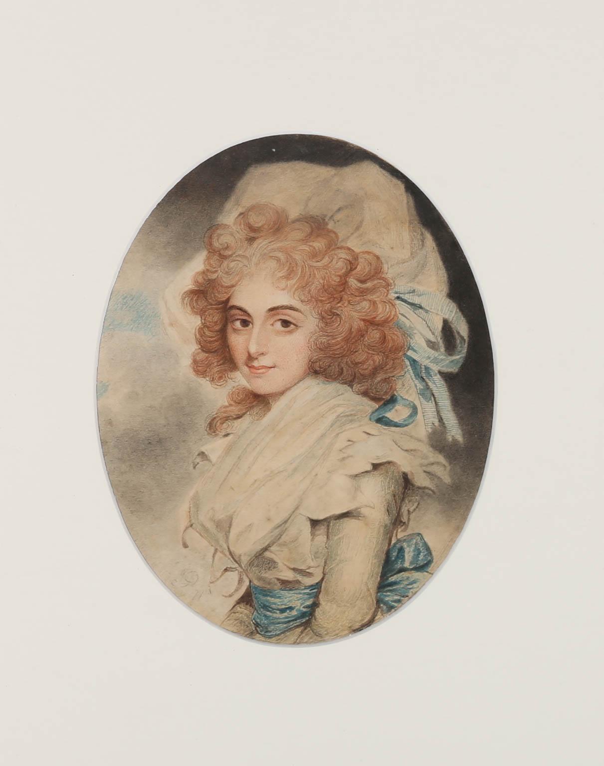 Nach John Downman - 1794 Aquarell, Sarah Siddons (geb.. Kemble) im Angebot 1