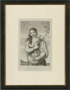 Lionel Ellis (1903-1988) - Acquerello dei primi del '900, Grembiule di fiori