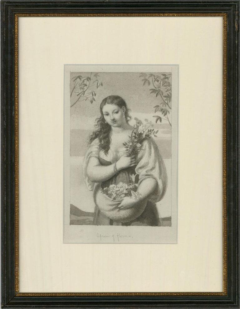 Lionel Ellis (1903-1988) – Aquarell des frühen 20. Jahrhunderts, Blumenschürze 3