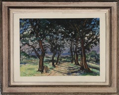 Impressionist 1949 Gouache - Through The Trees