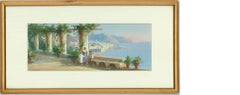 Maria Gianni (1873-1956) – signiertes Aquarell des frühen 20. Jahrhunderts, Bucht von Neapel