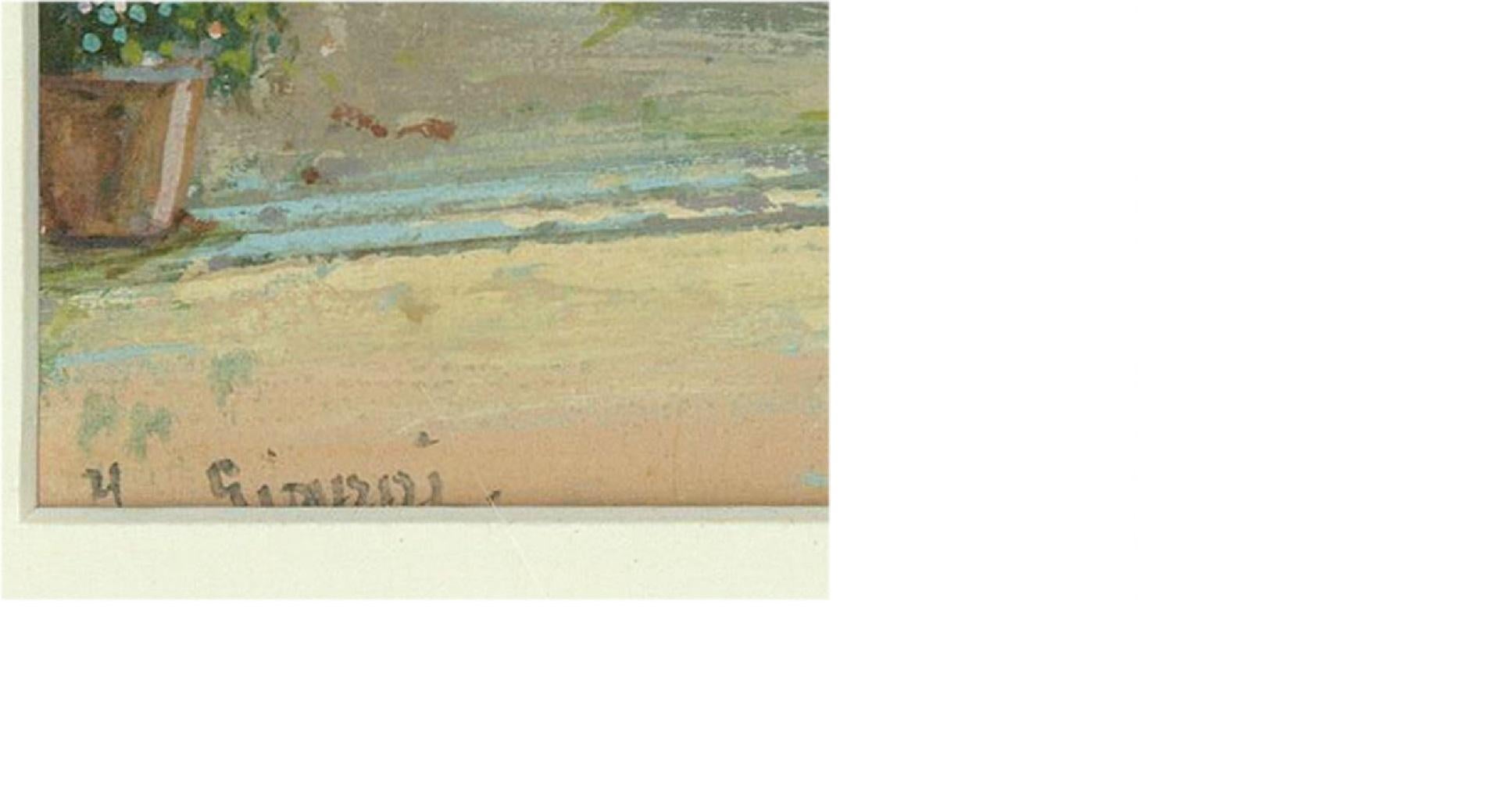 Maria Gianni (1873-1956) - Acuarela firmada de principios del siglo XX, Bahía de Nápoles 4