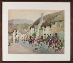 Vintage Frank Duffield (1901-1982) - Mid 20th Century Watercolour, The Hunting Meet