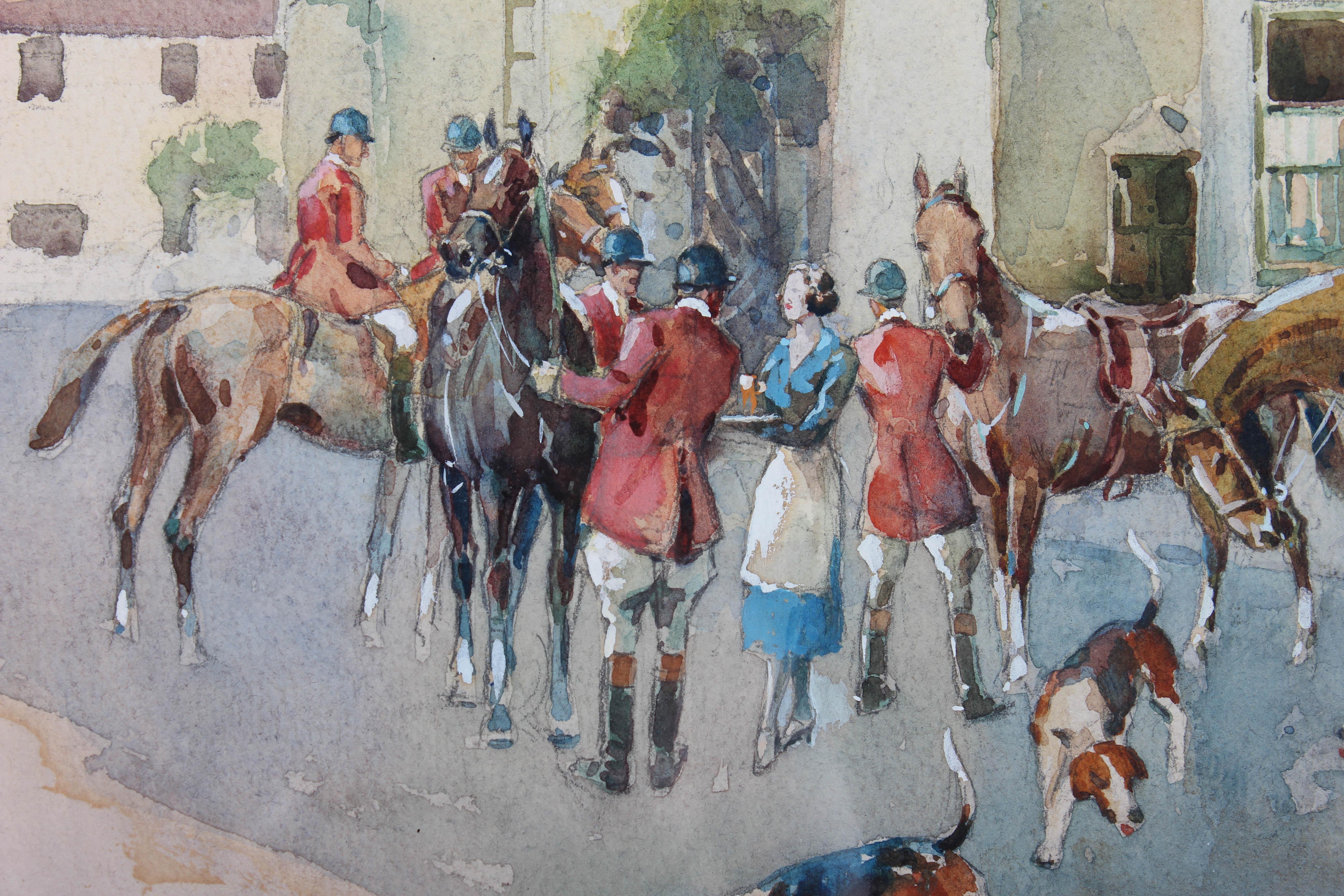Frank Duffield (1901-1982) - Mid 20th Century Watercolour, The Hunting Meet For Sale 3