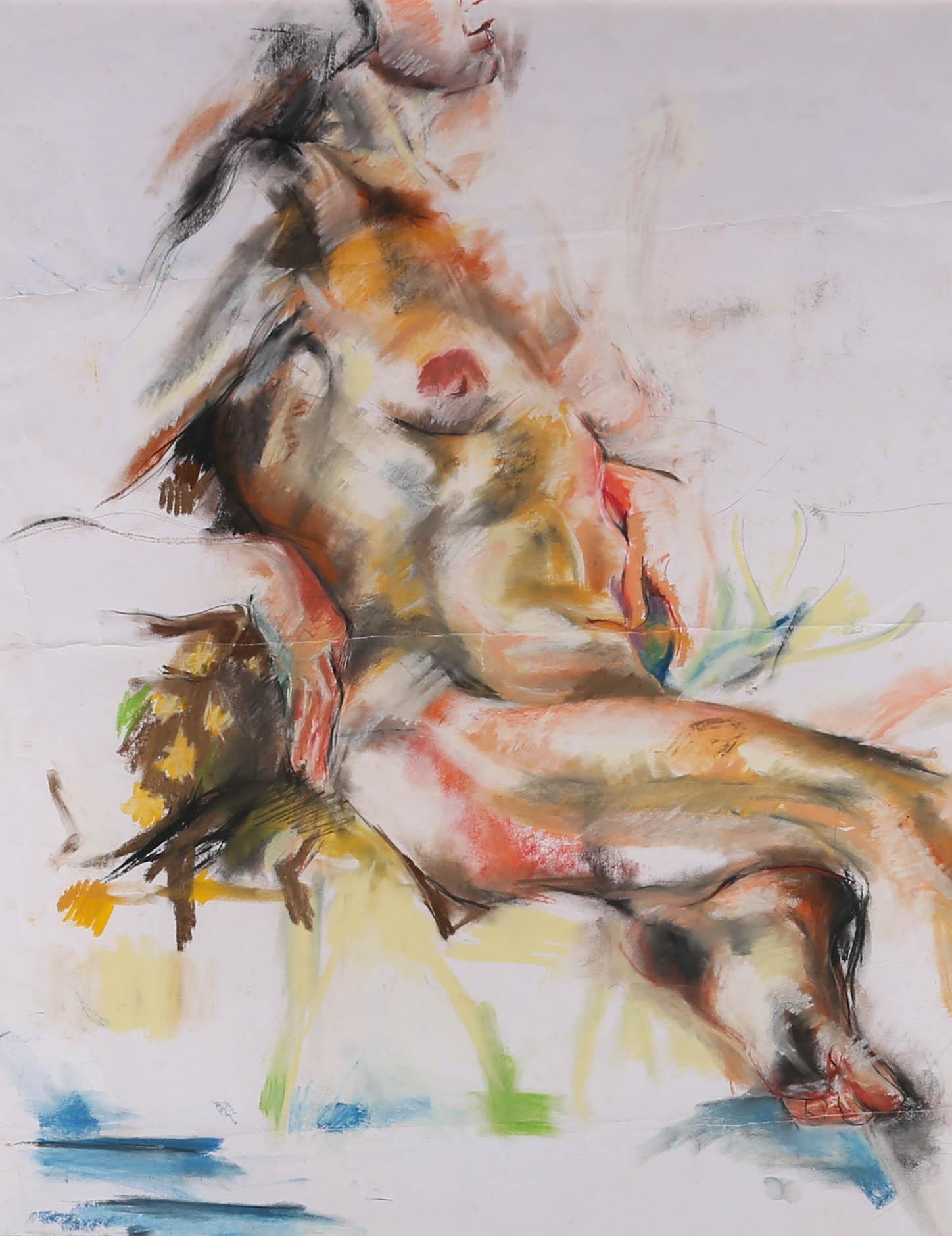Martin Few - Contemporary Pastel, Colourful Nude For Sale 1
