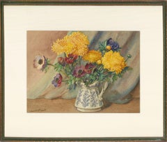J. Horsburgh Guild - Escuela de Bloomsbury Acuarela, Dalias y Amapolas