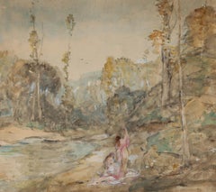 Montague Smyth (1863–1965) - Early 20thC Watercolour, Bathers By The Stream