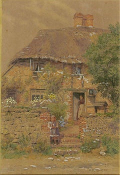 Alfred Robert Quinton (1853-1934) - 1912 Watercolour, Rural Cottage Life