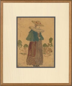 Attribut. Elyse Ashe Lord (1900-1971) - Aquarell aus dem 20. Jahrhundert, Prager Kostüm aus dem 17.