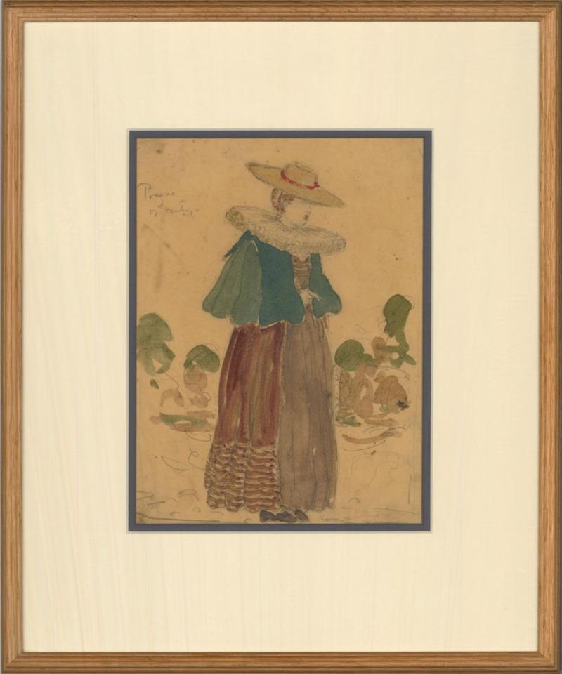 Attrib. Elyse Ashe Lord (1900–1971) - 20thC Watercolour, 17thC Prague Costume For Sale 2
