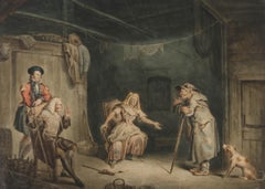 Mid 19th Century Watercolour - The Dispute