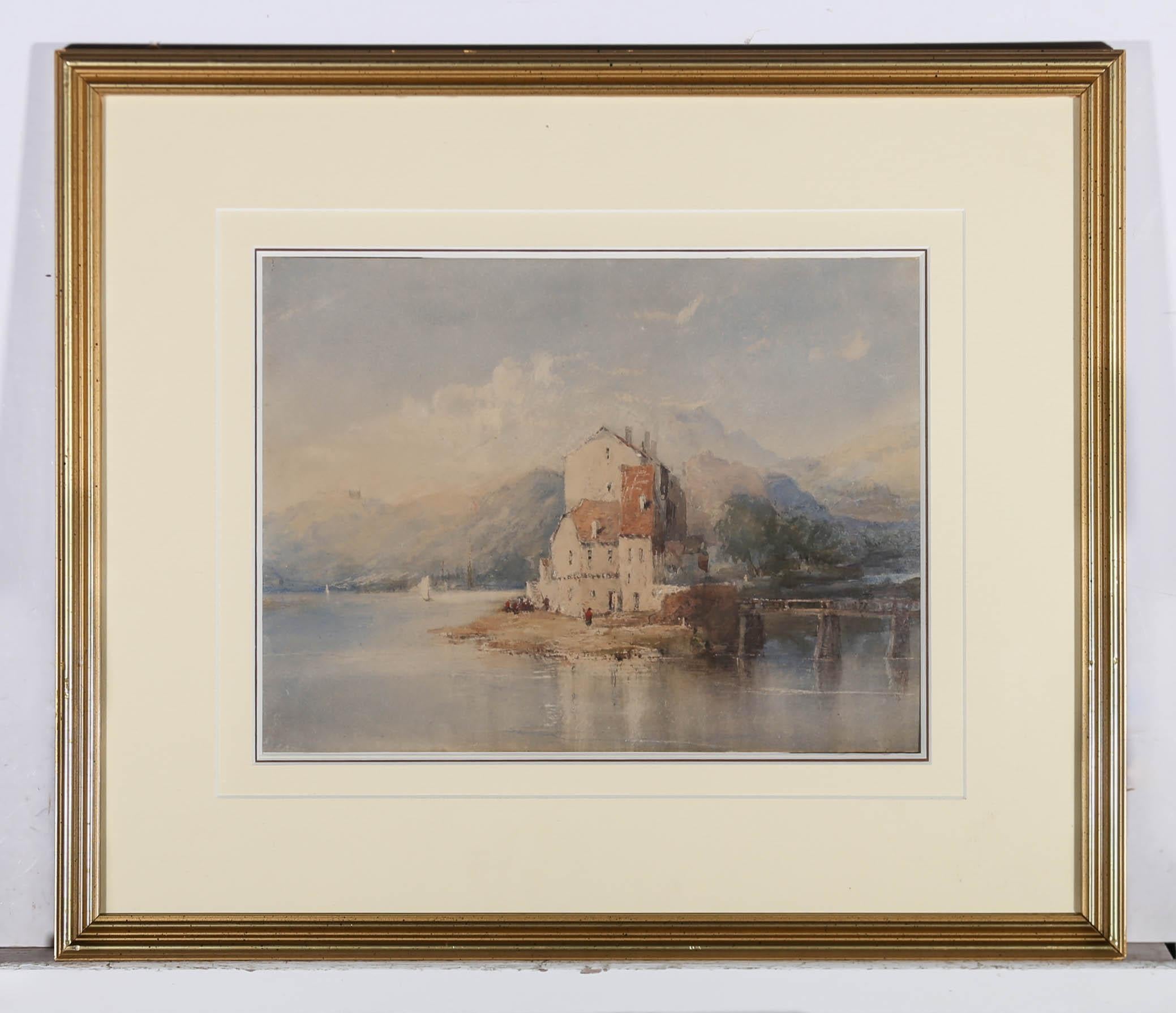 Attrib. Thomas Myles Richardson (1813-1890) - 19thC Watercolour, On The Moselle For Sale 2
