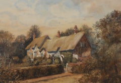 Frederick Hines (1875-1928) - Framed Watercolour, Anne Hathaway's Cottage