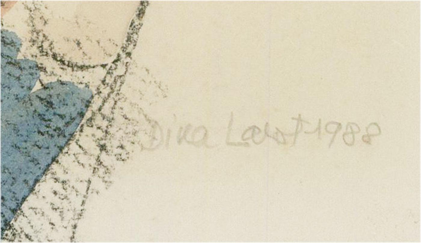 Dina Larot (geb.1942) - 1988 Aquarell, Frau mit Federboa 3