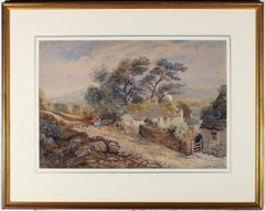 Antique 19th Century Watercolour - The Farmstead