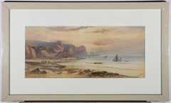 E. Nevil - 1896 Watercolour, Coastal Scene