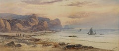 E. Nevil - 1896 Watercolour, Coastal Scene