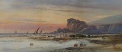 E. Nevil - 20th Century Watercolour, Crabbing at The Beach