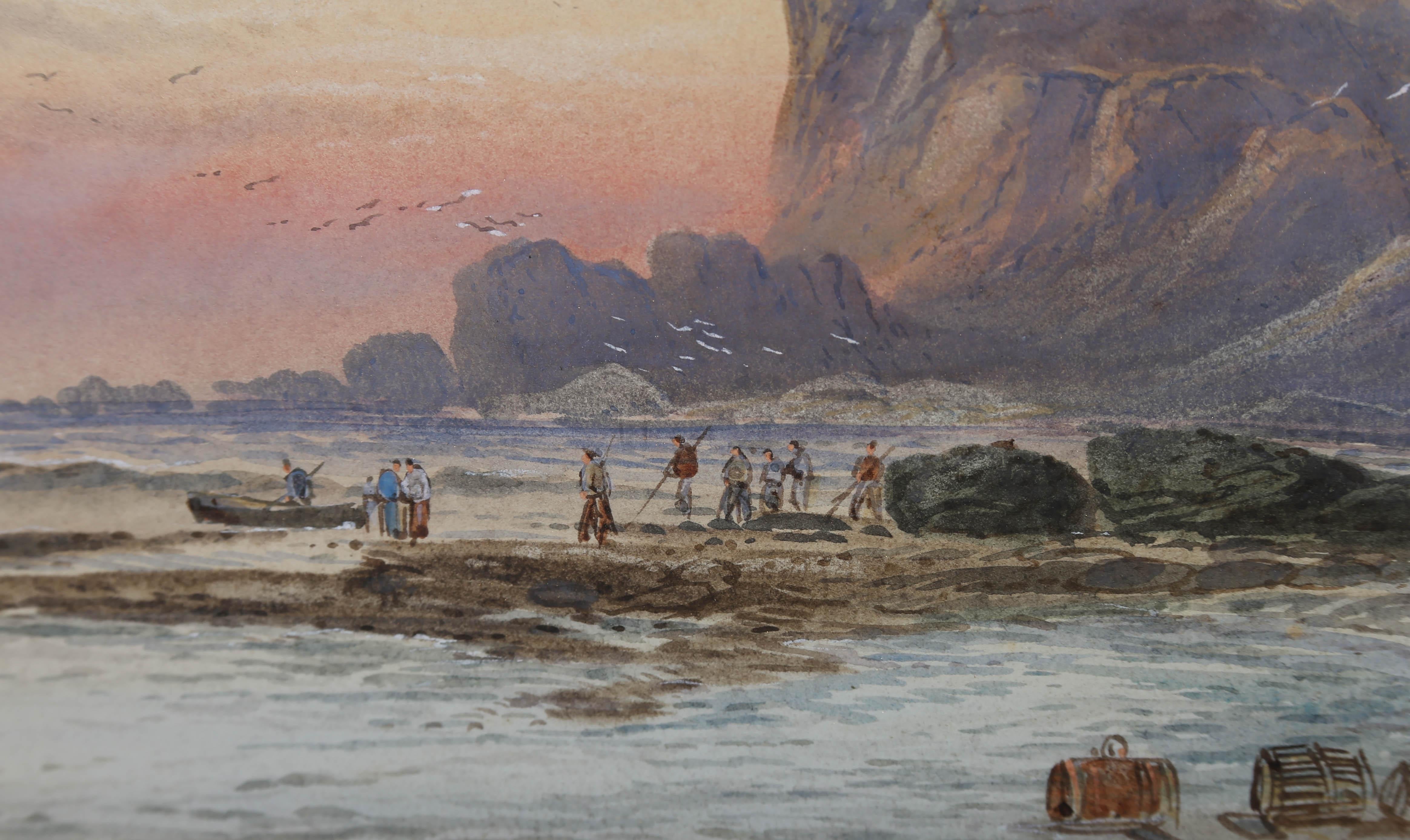 E. Nevil - 20th Century Watercolour, Crabbing at The Beach 4