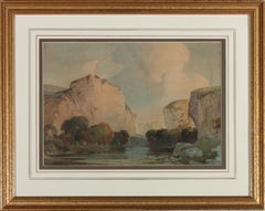 Antique Percy Lancaster RBA RI (1878-1950) - Framed Watercolour, The gorge