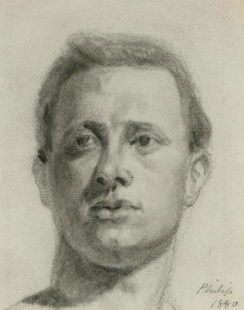 Philip - 1880 Charcoal Drawing, Portrait of a Man 1