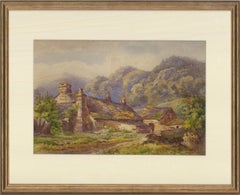 W. Barrow - Late 19th Century Watercolour, Hillside Cottage