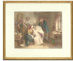 19th Century Watercolour - Figures Mourning