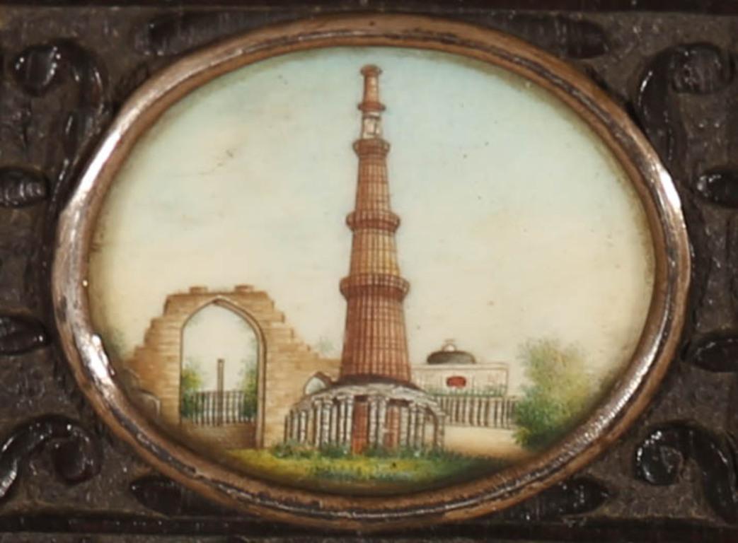 Aquarelle miniature d'Anglo-Inde du milieu du 19e siècle - Grand Tour - Art de Unknown