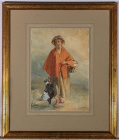 19th Century Watercolour - Scottish Peasant With Black Grouse