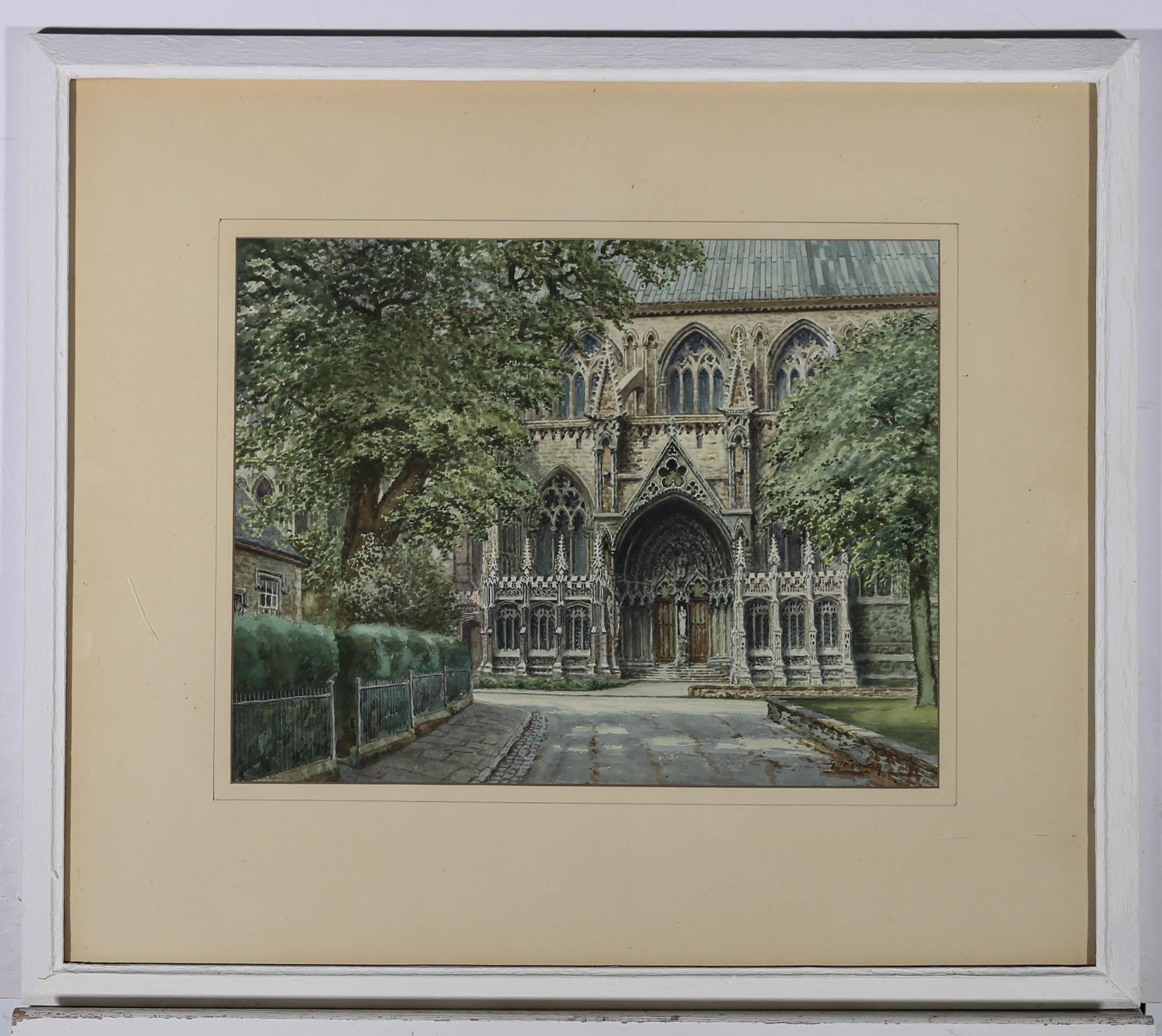 Albert H. Findley (1880-1975) - Acquerello del XX secolo, Cattedrale di Lincoln 2