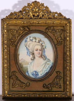 Miniature Framed Early 20th Century Watercolour - Princess De Lamballe