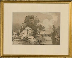 Attribué. James Robertson (fl.1815-c.1836) - Dessin au stylo et à l'encre, cottage Riverside