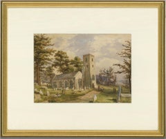 Attrib. William Spreat (1816-1897) - Framed Watercolour, Tor Mohun Church