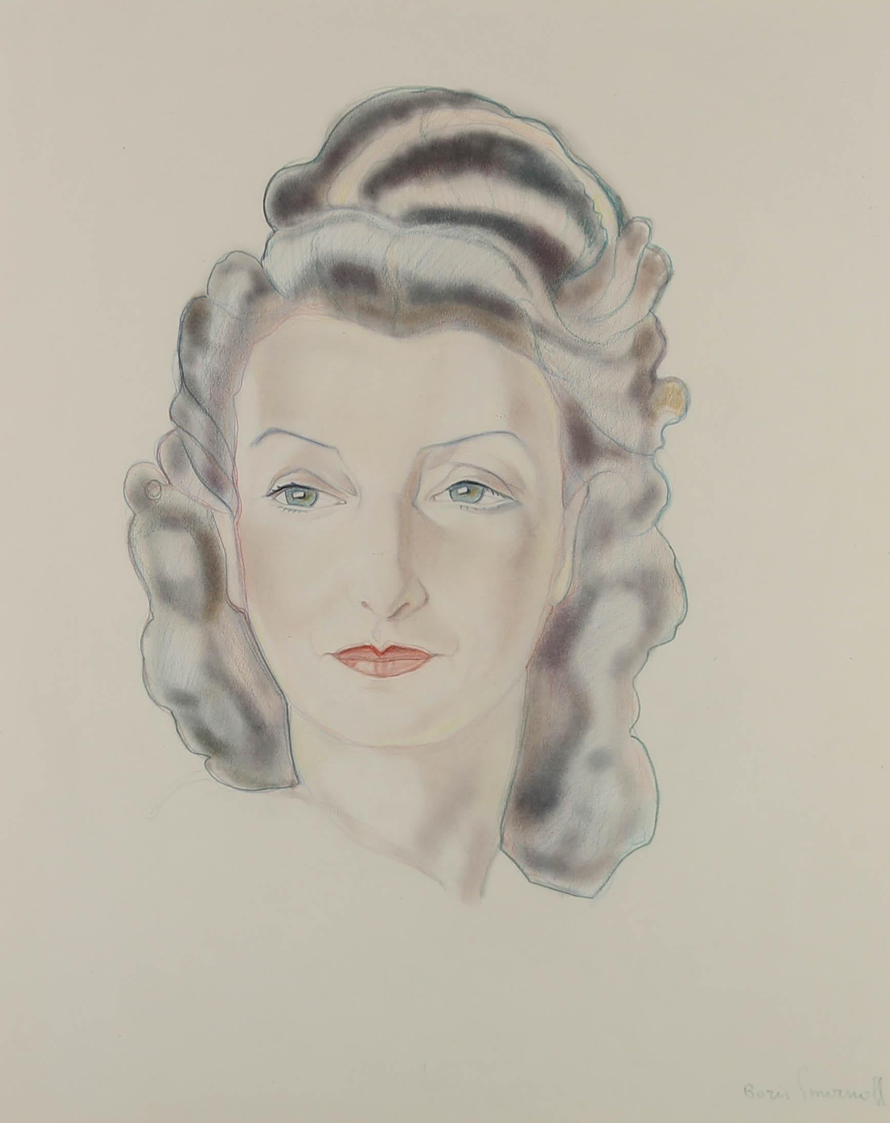 Boris Smirnoff (1903 - 2007) - Mid 20th Century Watercolour, Floating Head For Sale 1