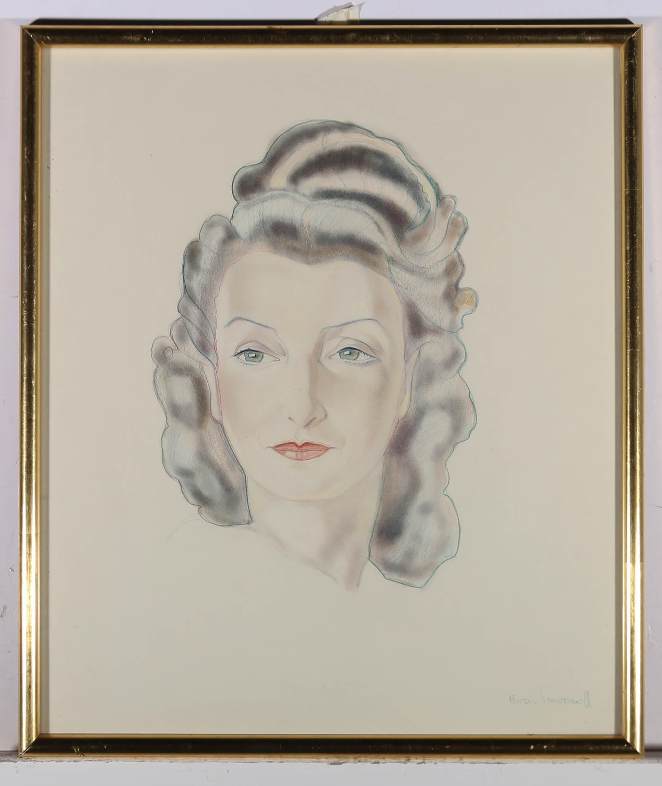 Boris Smirnoff (1903 - 2007) - Mid 20th Century Watercolour, Floating Head For Sale 2