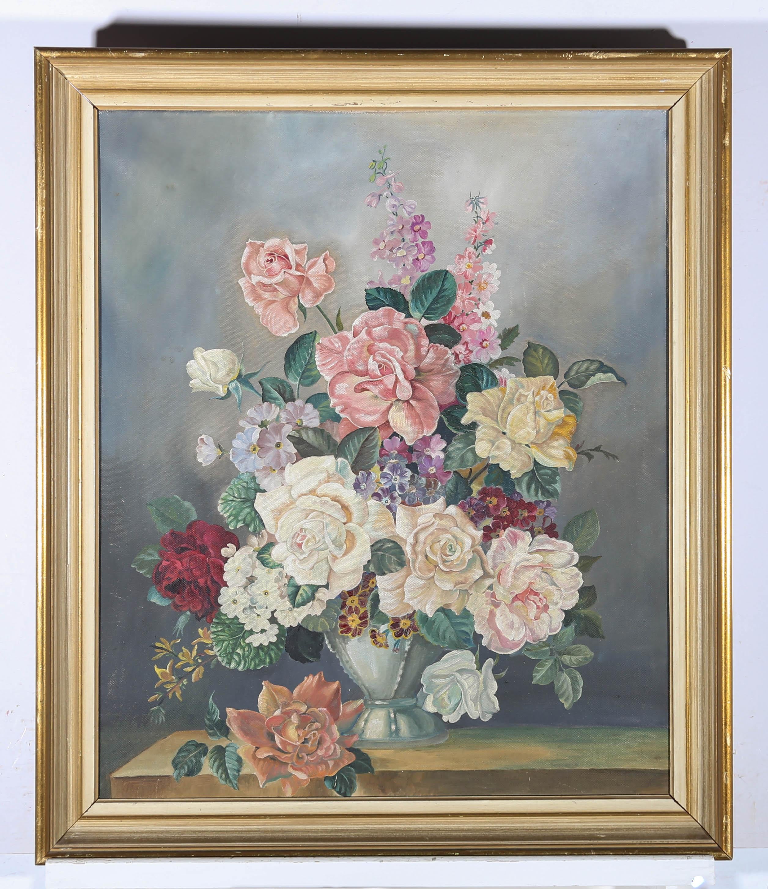 Unknown Portrait - Mid 20th Century Oil - Summer In Bloom