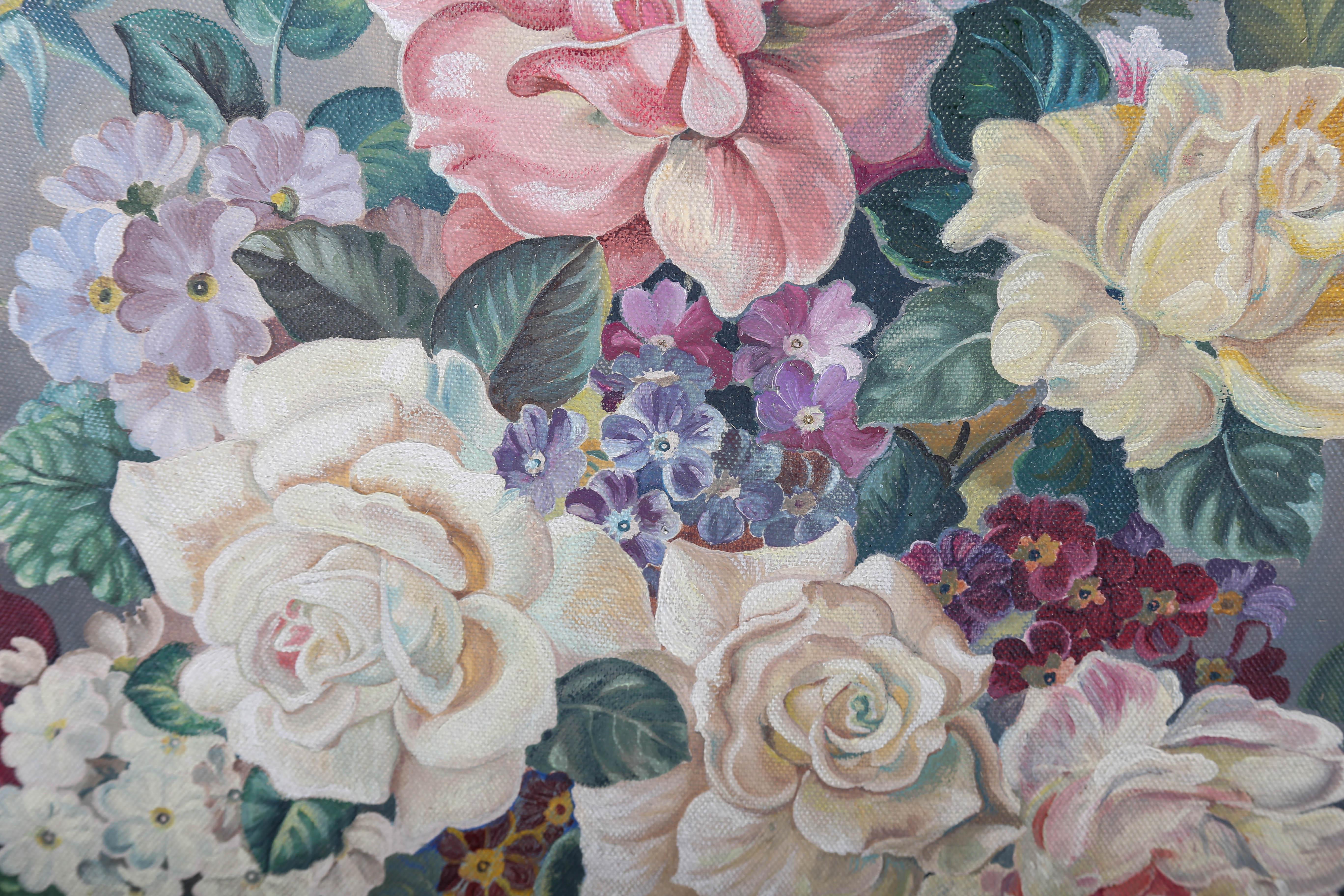 Mid 20th Century Oil - Summer In Bloom For Sale 1