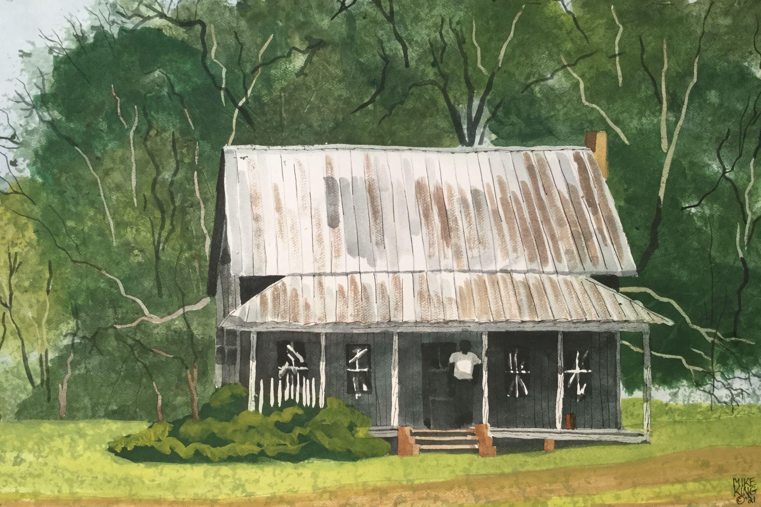 Georgia Home, Painting, Watercolor on Paper - Art by Mike King