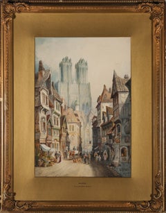 Charles James Keats, RBA - Aquarelle du début du XXe siècle, Notre Dame de Reims