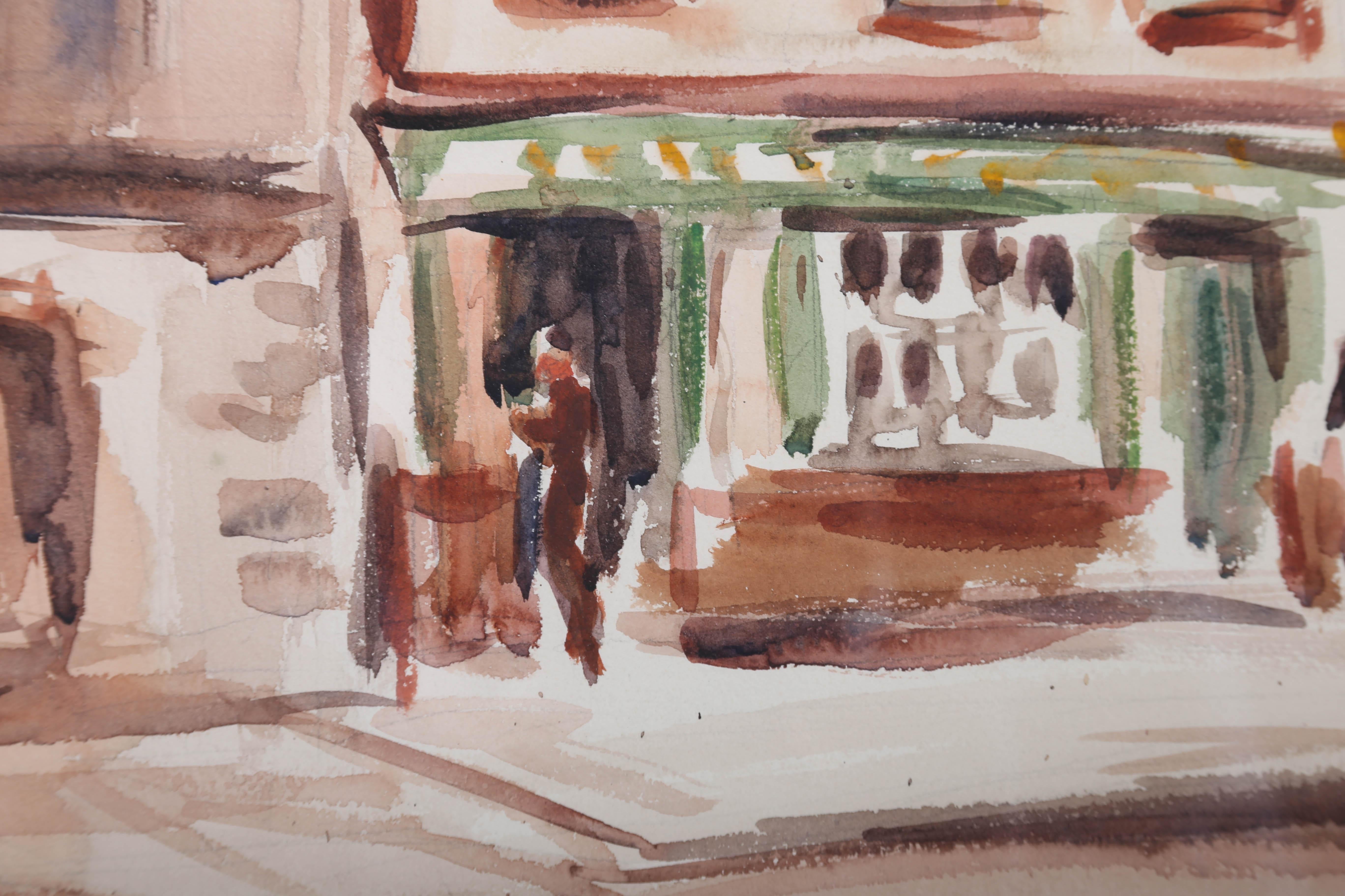 Bedrich Friedrich Feigl (1884-1965) - 1944 Watercolour, Edinburgh High Street For Sale 3