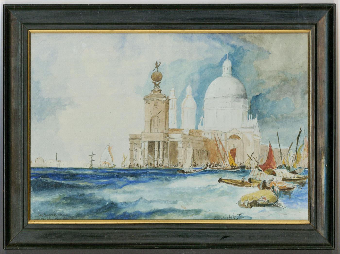 Landscape Art Clifford John E. after Clarkson Stanfield - Clifford John E. d'après Clarkson Stanfield - 1920 Aquarelle, The Dogana
