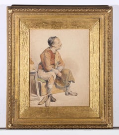 Antique F. Weekes (1833-1920) - 1905 Watercolour, Seated Cobbler