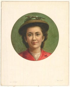 Jan Stanley Hiller (b.1918) - Signed 1948 Watercolour, The Fashionable Lady