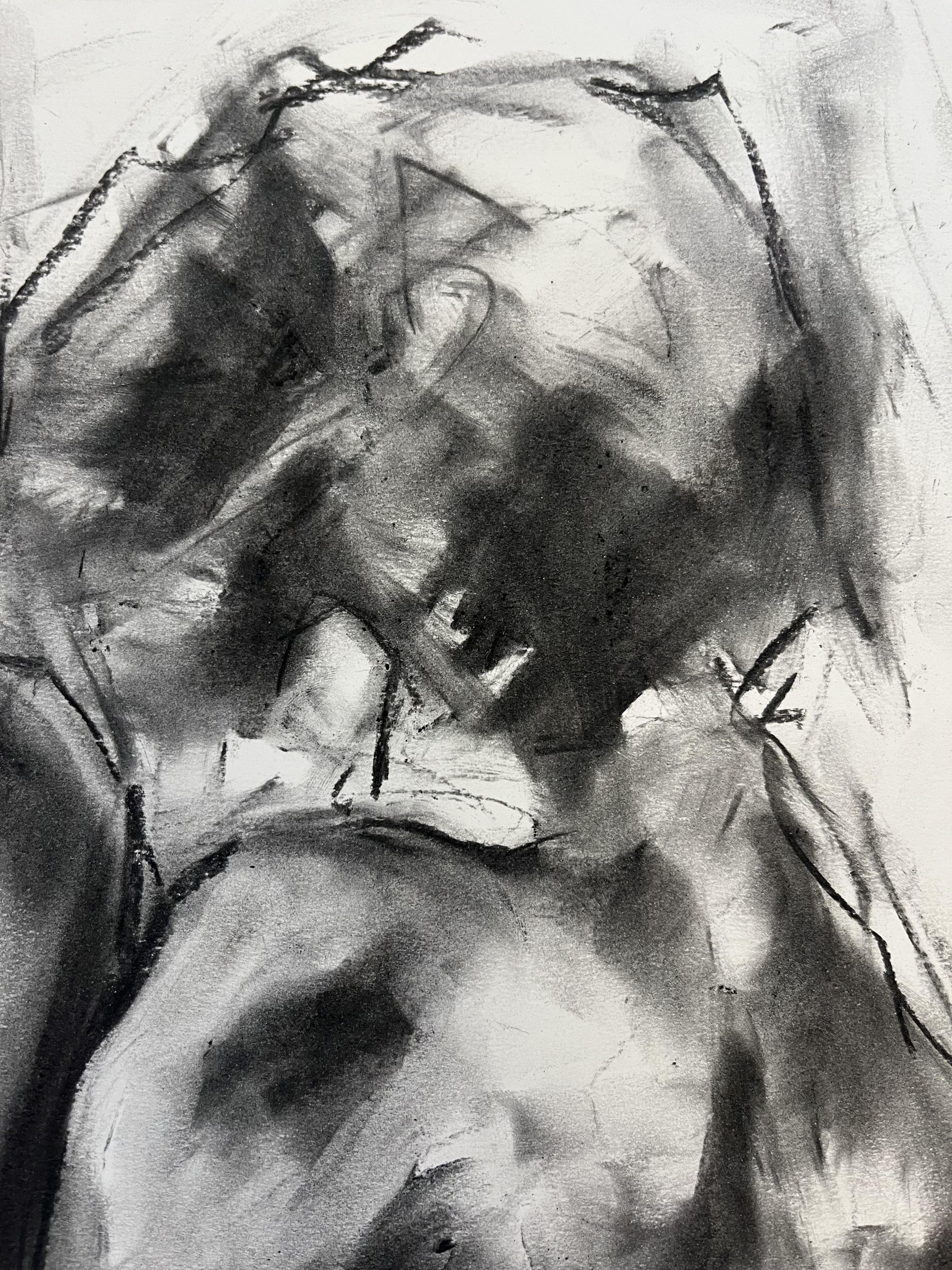 Difference, Drawing, Charcoal on Paper - Impressionist Art by James Shipton