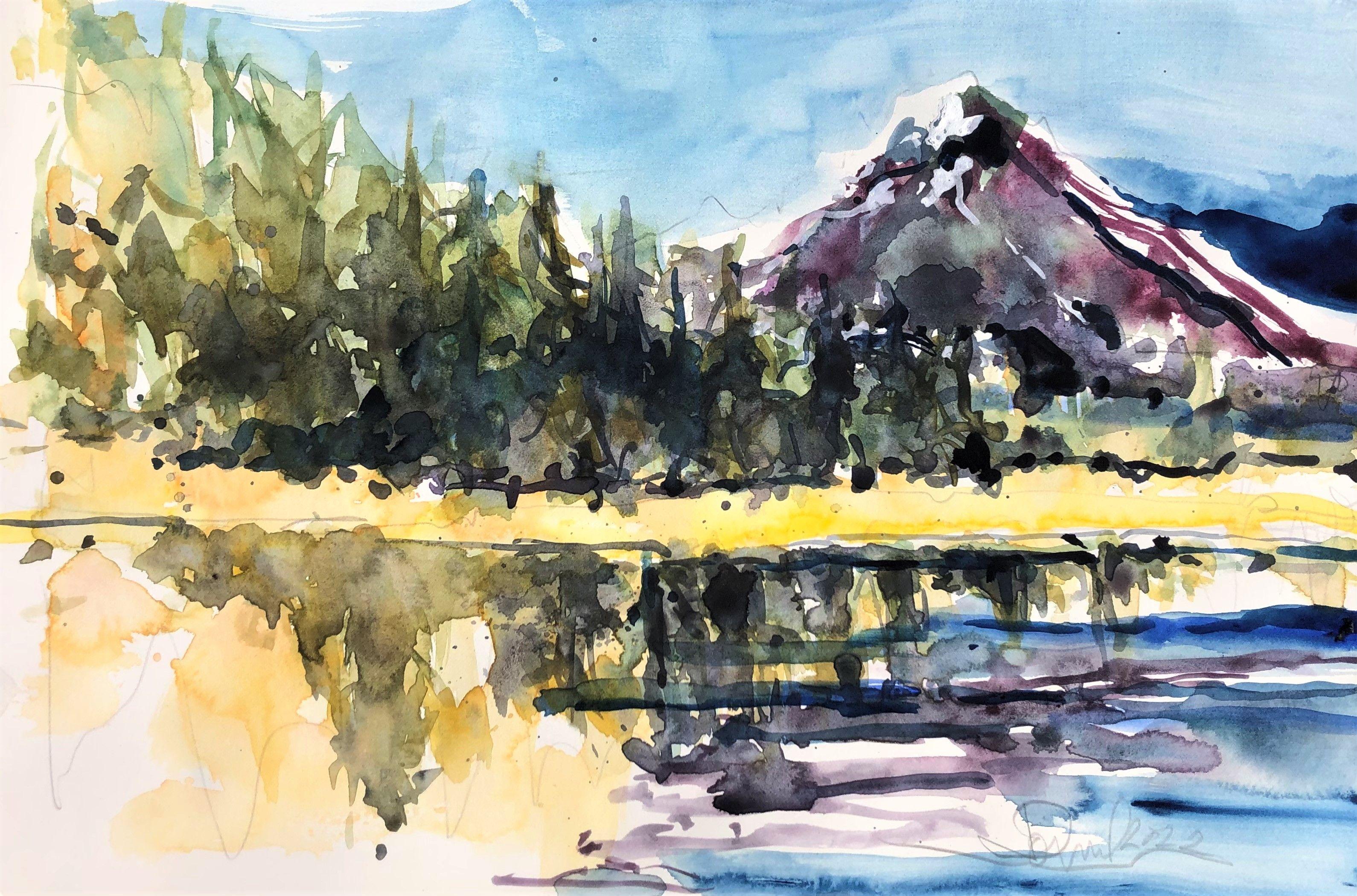 Mt. Hood, Environs, Painting, Watercolor on Watercolor Paper - Art by Daniel Clarke